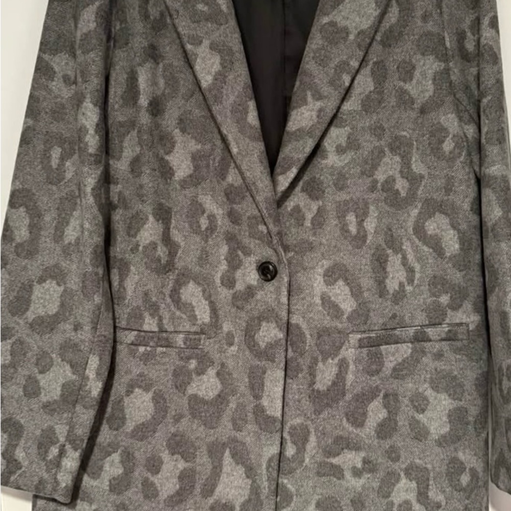 Thakoon Gray Animal Print Blazer